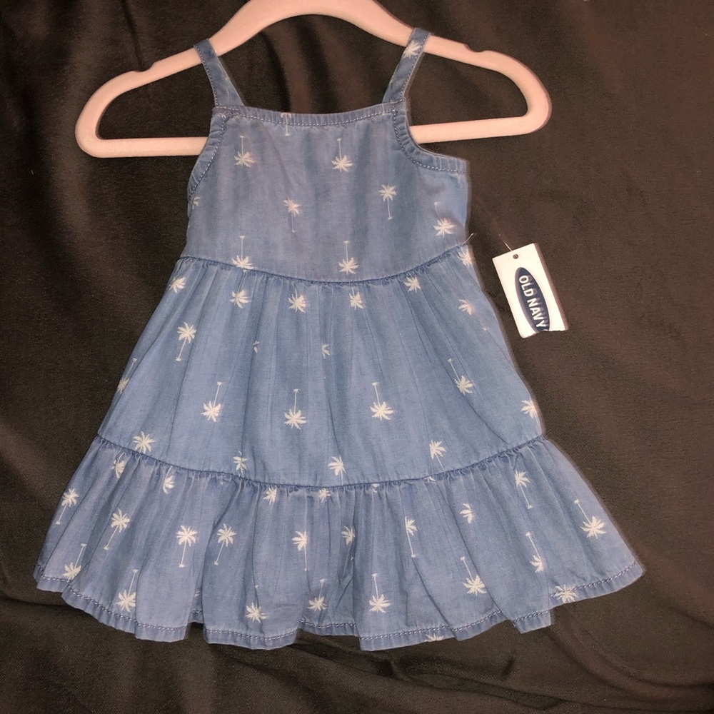 Denim baby girls dress